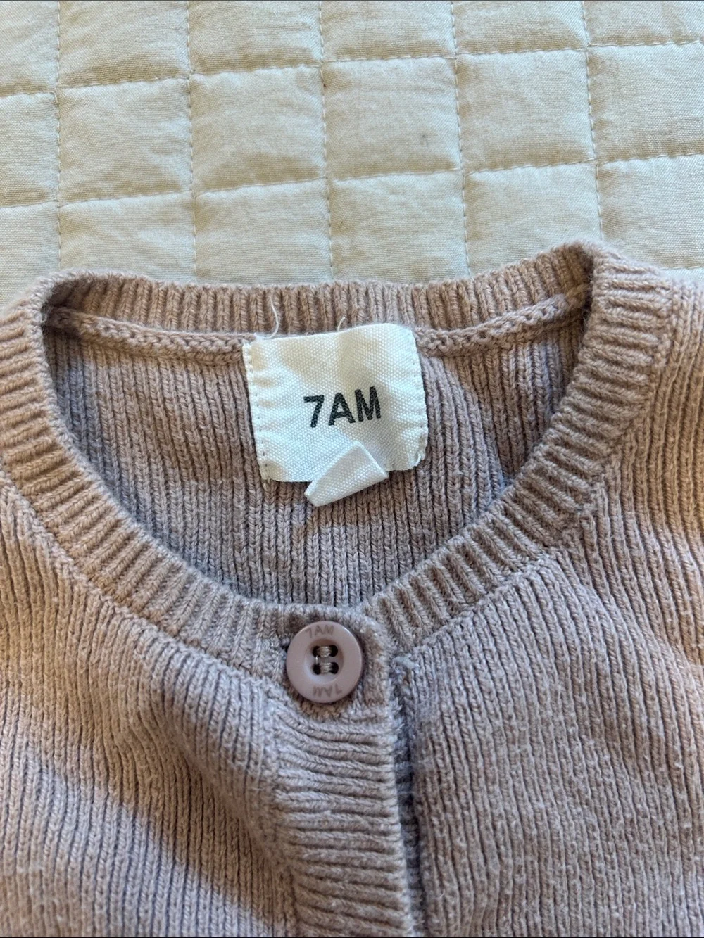 7AM Kids Knit One-Piece Romper in Mauve